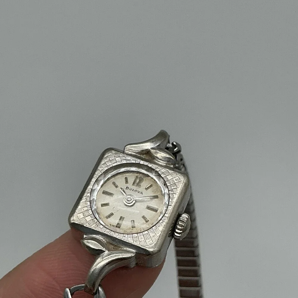 Vintage Bulova 1969 Womens Watch 14mm Square Cocktail 10K RGP Manual Wind